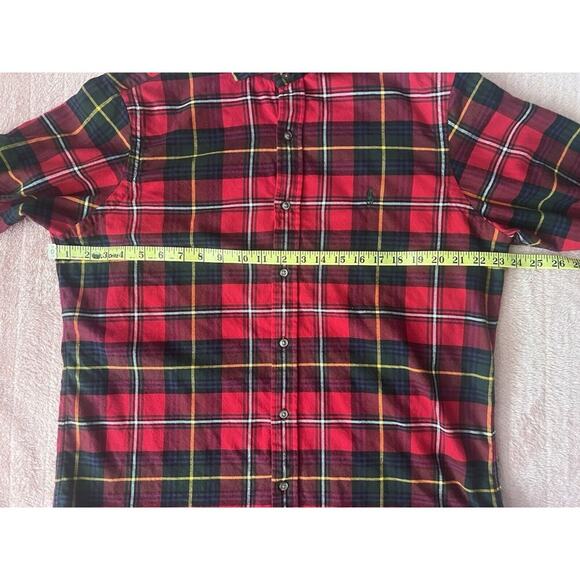 Polo Ralph Lauren Flannel Button Down Shirt Size Large Long Sleeve Red Blue - Picture 8 of 10
